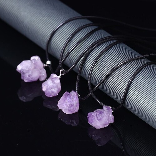 Amethyst cluster necklace raw - cluster,