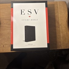 ESV Study Bible, Large Print (Genuine Leather, Black) (2014, Leather)