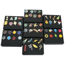 For Pokemon Gym Badges Pins Kanto Johto Hoenn Sinnoh Unova Kalos New Box Set