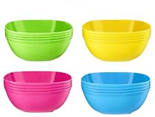 4pk Plastic Cereal Bowls Coloured Square Breakfast Oatmeal Soup Bowls Picnic