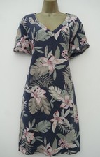 PEACOCKS NAVY FLORAL LINEN MIX