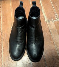 River Island Mens Black Chelsea Ankle Boots Shoes Leather UK 8 EU 42 Slip On