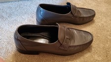 Men's M&S Grey Leather Slip On Shoes