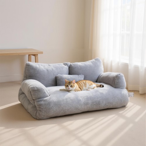 Plush velvet pet sofa - plush,
