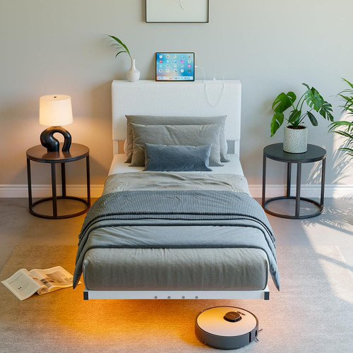 Floating single bed frame - frame, with