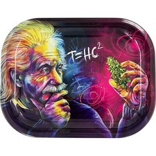 Einstein Parody Metal Rolling Tray Colourful Art Design Small 18x14cm Funny Gift