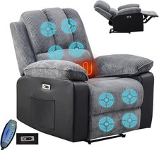 Electric Recliner Armchair 8 Point Electric Heated Massage Sofa Arm Chair Home