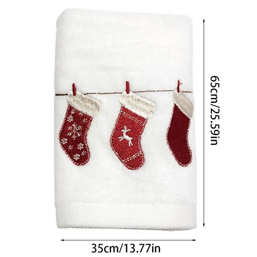 Christmas hand towels white - towels,