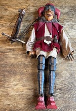J.K Wennys Marionette Jester Handcrafted Wooden Puppet 60cm Tall 