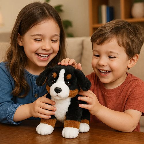Sitting bernese puppy plush - puppy,
