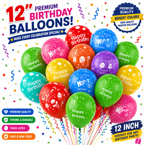 Mix printed happy - happy, birthday