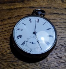 1883 Waltham Key Wound Pocket Watch, Sterling Silver Case, Working