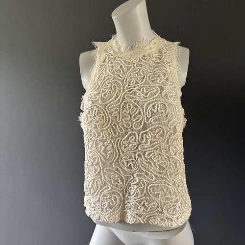 Zara trafaluc cream lace - lace, top