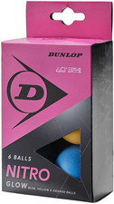 Dunlop Nitro Glow 6 Table Tennis Balls Multicoloured, Recreational Player 