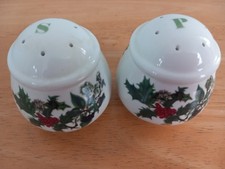 Portmeirion Holly and Ivy Cruet Salt and Pepper Pots