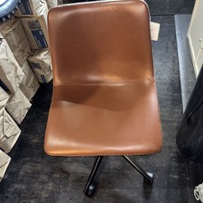 Brown Faux Leather Office Chair, swivel, height adjustable 