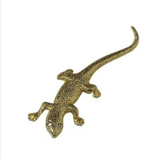 Gold Tone Gecko Lizard Brooch