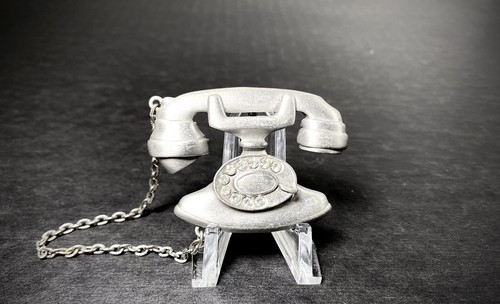 Vintage antique telephone pin - telephone,