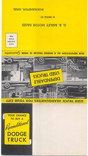 Dodge Dependable Used Trucks Original period publicity mailing card Circa 1939