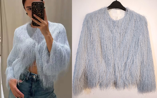 Zara fringed jacket size - zara,