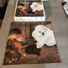 Vintage Raymond Briggs The Snow Man 1984 Puzzle Complete Under side Showing Age