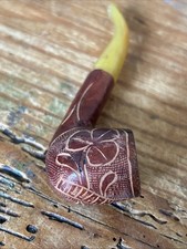 Killarney Dublin Small Irish Pipe 9cm Long Red Wooden Bowl Clover Carved   Cute