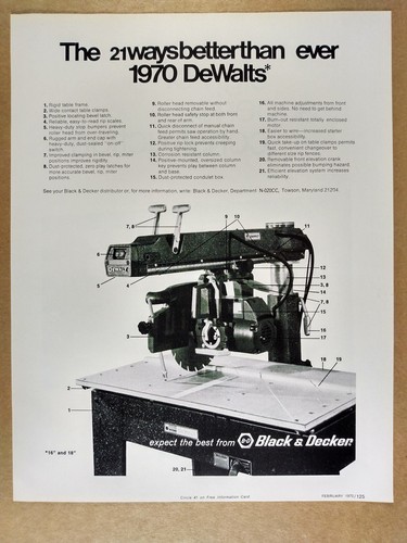1970 dewalt radial arm saw - radial,