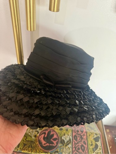 Vintage black cellophane straw - vintage,