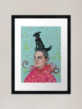 Dog Lover with Poodle on Head