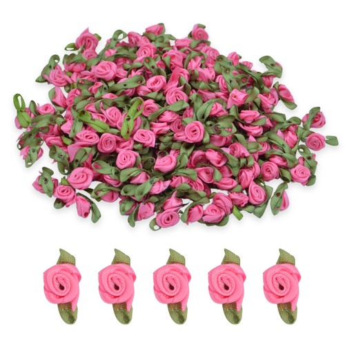 Satin ribbon roses with - satin, leaves