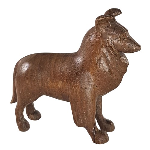 Hand carved wooden - hand, collie