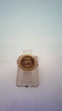 9 ct Gold Tiny 'St. George & Dragon' Coin Style Ring Size E.
