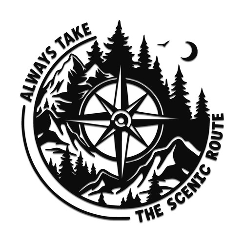Large compass sticker - compass,