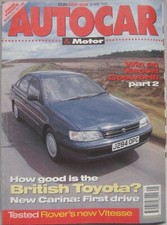 AUTOCAR 20 May 1992 featuring TVR Griffith, Rover 800 Vitesse test, BMW, Toyota