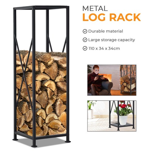 Large black firewood log - large, rack