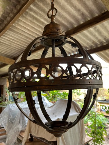 Antique victorian bronze round - bronze,