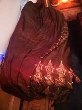 Sari Silk Bird Design Brown