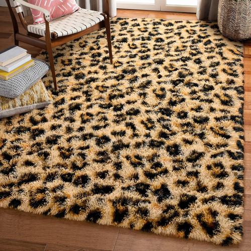 Amearea fluffy leopard - leopard, rug