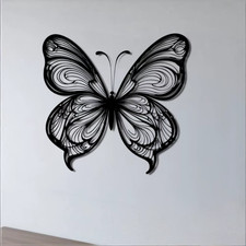 Black Metal Butterfly Wall Art