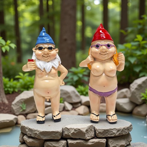 Naked gnomes garden mesn - naked,