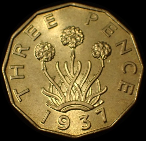 Three pence 1937 george - 1937,