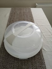 Round Plastic Cake Storage Container/carrier with handle