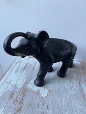 Vintage Black Elephant Made In England Has Markings Ceramic