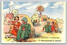 War Humor Postcard Happily