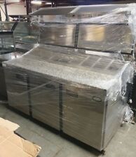 Foster 3 Door Refrigerated Pizza Prep Table Marble counter For Toppings