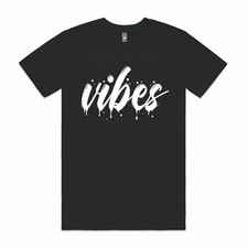 Vibes Printed T Shirt In 10 Colours DTG T Shirt Unisex Funny Logo | Vibes