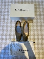 LK BENETT Women's TAUPE SHILO PATENT Leather Court Shoes heels UK 5 , EU 38