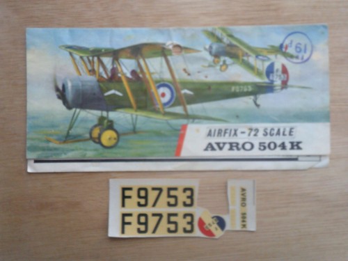 Airfix scale avro - avro, 504k