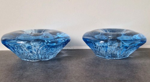 Pair vintage swedish art - swedish, glass