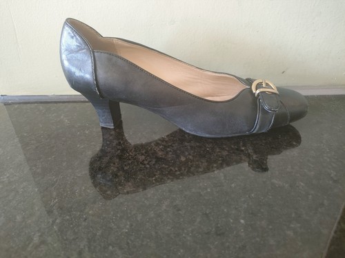 Womens leather mid block - leather, heel